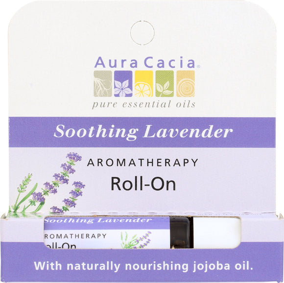 AURA CACIA: Aromatheraphy Roll-On Soothing Lavender, 0.29 Oz