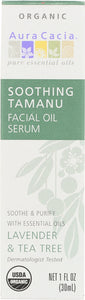 AURA CACIA: Soothing Tamanu Essentials Facial Oil Serum Lavender & Tea Tree, 1 oz