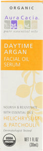 AURA CACIA: Organic Daytime Argan Facial Oil Serum Helichrysum & Patchouli, 1 oz