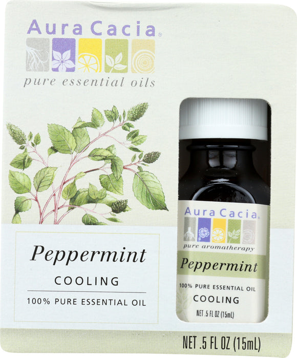 AURA CACIA: 100% Pure Essential Oil Peppermint, 0.5 oz