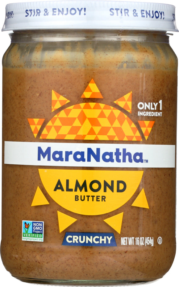 MARANATHA: Roasted Crunchy Almond Butter No Salt, 16 oz