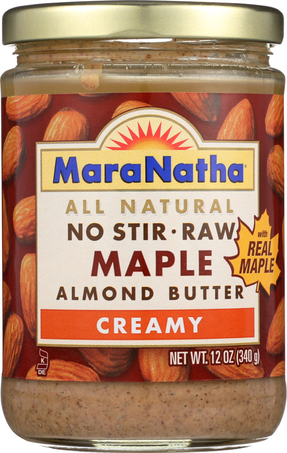 MARANATHA: All Natural No Stir Raw Maple Almond Butter Creamy, 12 oz