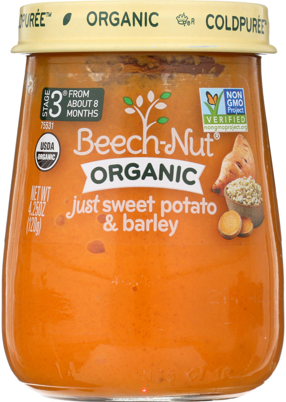 BEECH NUT: 3rd Stage Just Organic Sweet Potato & Barley, 4.25 oz