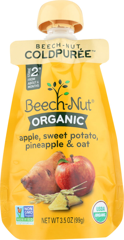BEECH NUT: Stage 2 Organic Sweet Potato, Pineapple & Oat Pouch, 3.5 oz