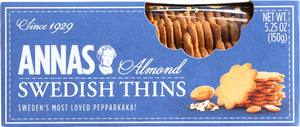 ANNAS: Almond Swedish Thins, 5.25 Oz