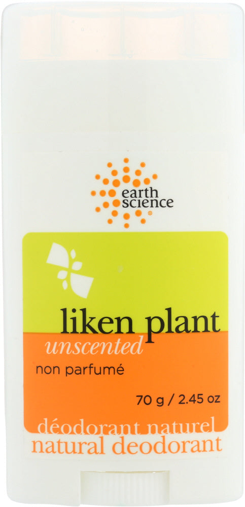 EARTH SCIENCE: Liken Plant Natural Deodorant Unscented, 2.45 oz