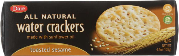 DARE: Water Crackers Toasted Sesame, 4.4 Oz