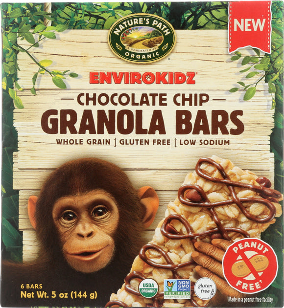 ENVIROKIDZ ORGANIC: Bar Milk Chocolate Chip, 6 oz