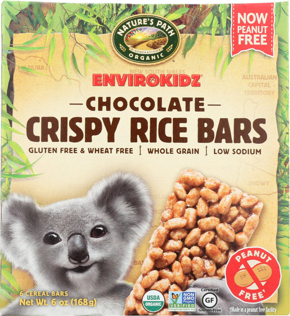 ENVIROKIDZ: Organic Crispy Rice Bar Chocolate 6 Bars, 6 oz