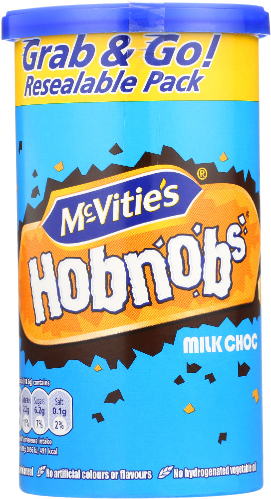 MCVITIES: Cookie Tube Hobnobs Milk Chocolate, 7.23 oz