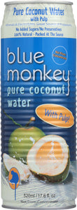 BLUE MONKEY: 100% Natural Pure Coconut Water with Pulp, 17.6 oz