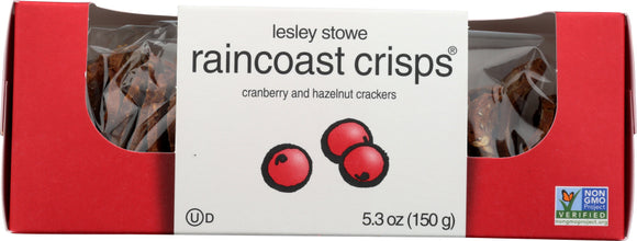 LESLEY STOWE: Cranberry and Hazelnut Crisps, 5.3 oz