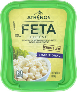 ATHENOS: Traditional Feta Cheese Crumbled, 6 oz