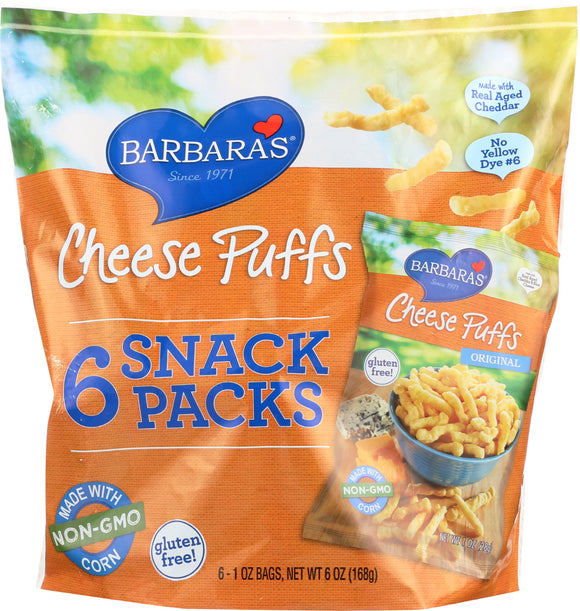 BARBARA'S : Cheese Puffs 6x1 oz Snack Packs, 6 oz