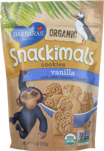 BARBARA'S BAKERY: Snackimals Animal Cookies Vanilla, 7.5 oz