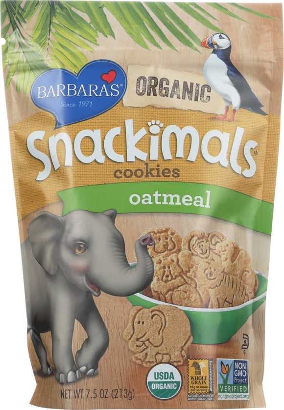 BARBARA'S BAKERY: Snackimals Animal Cookies Oatmeal, 7.5 oz