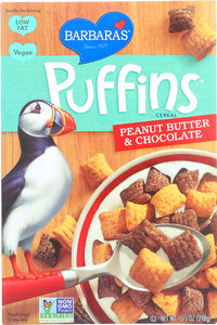 BARBARA'S: Puffins Cereal Peanut Butter and Chocolate, 10.5 oz