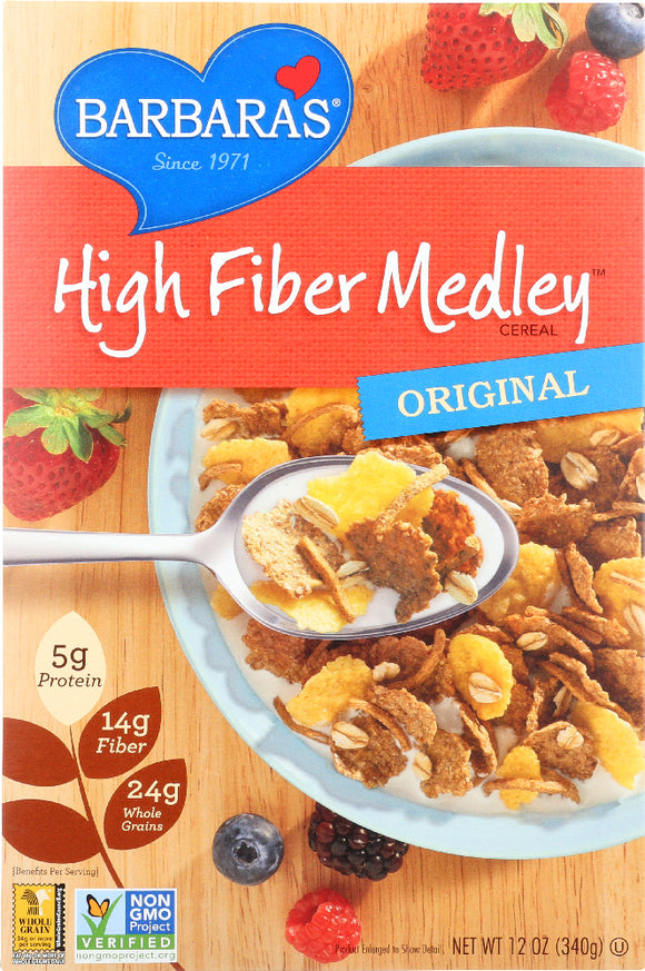 BARBARA'S BAKERY: High Fiber Medley Cereal Original, 12 oz