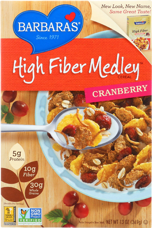 BARBARA'S BAKERY: High Fiber Medley Cereal Cranberry, 13 oz