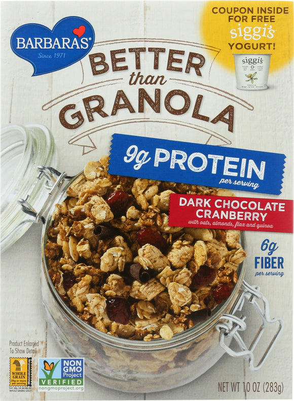 BARBARAS: Better Granola Dark Chocolate Cranberry, 10 Oz