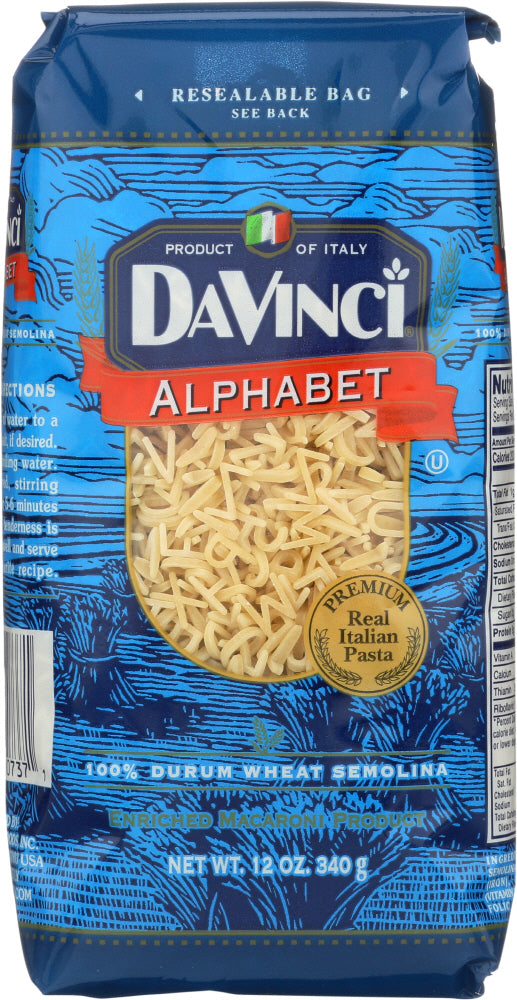 DAVINCI: Alphabet Pasta, 12 Oz