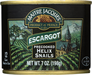 MAITRE JACQUES: Precooked Helix Snails Escargot, 7 Oz