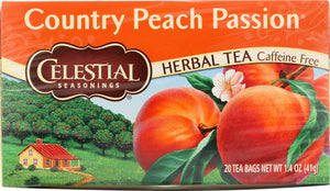 CELESTIAL SEASONINGS: Country Peach Passion Herbal Tea Caffeine Free, 20 bg