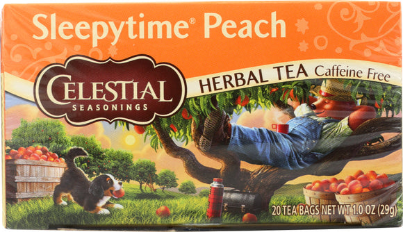 CELESTIAL SEASONINGS: Herbal Tea Sleepytime Peach, 20 Tea Bags