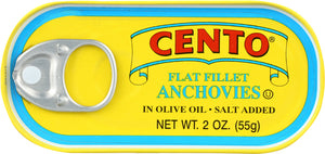 CENTO: Flat Fillets Anchovies In Olive Oil, 2 oz