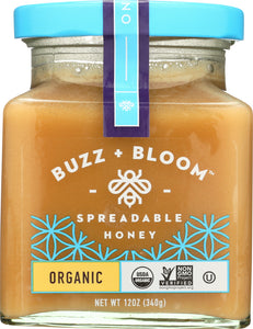 BUZZ & BLOOM: Honey Spread Organic Glass, 12 oz