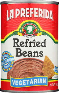 LA PREFERIDA: Refried Beans Vegetarian Low Fat, 16 oz