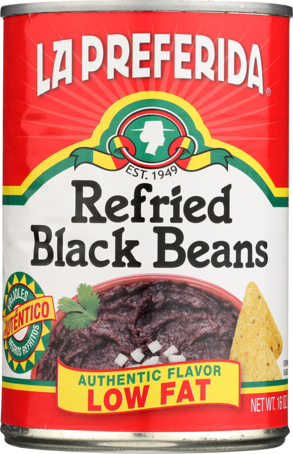 LA PREFERIDA: Refried Black Beans Authentic Flavor 99% Fat Free, 16 oz