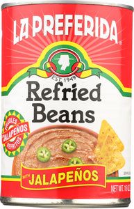 LA PREFERIDA: Refried Beans with Jalapenos, 16 oz