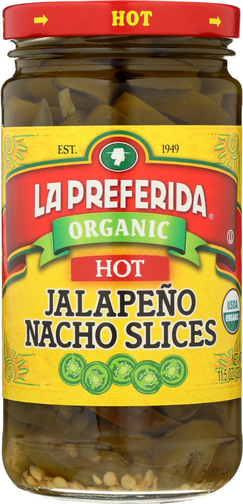 LA PREFERIDA: Organic Jalapeno Nacho Slices Hot, 11.5 oz