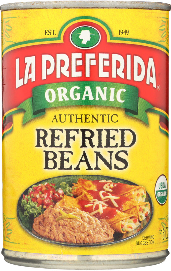 LA PREFERIDA: Organic Authentic Refried Beans, 15 oz