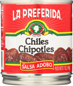 LA PREFERIDA: Chipotle Peppers Whole Hot, 7 oz