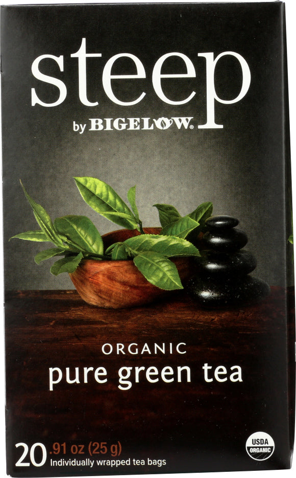 BIGELOW: Steep Organic Pure Green Tea 20 bg, 0.91 oz