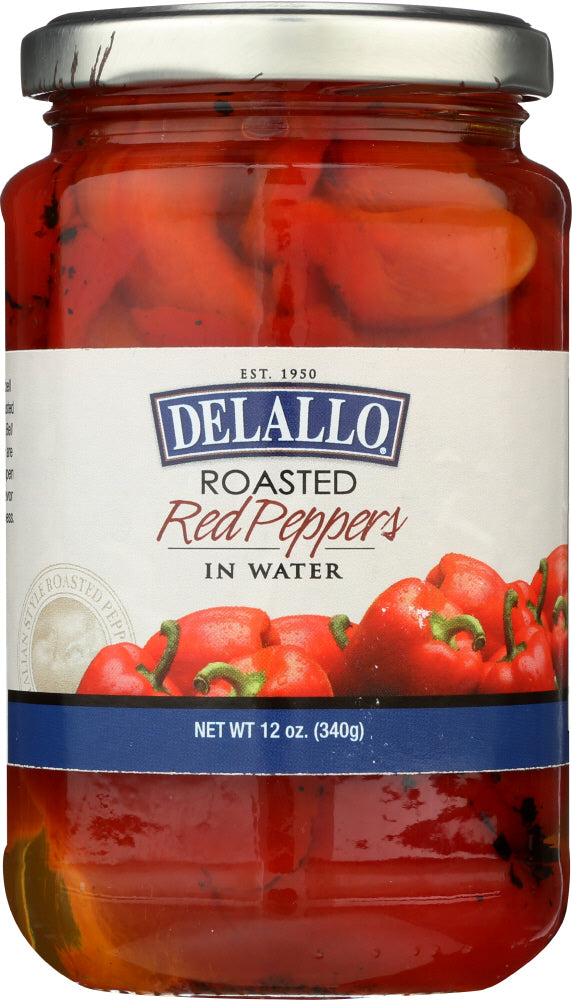 DELALLO: Roasted Red Peppers in Water, 12 oz