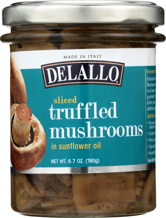 DELALLO: Sliced Truffled Mushrooms, 6.7oz