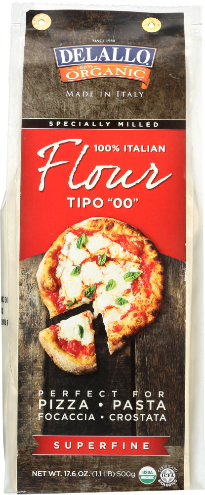 DELALLO: Organic Italian Type 00 Flour Superfine, 17.6 oz