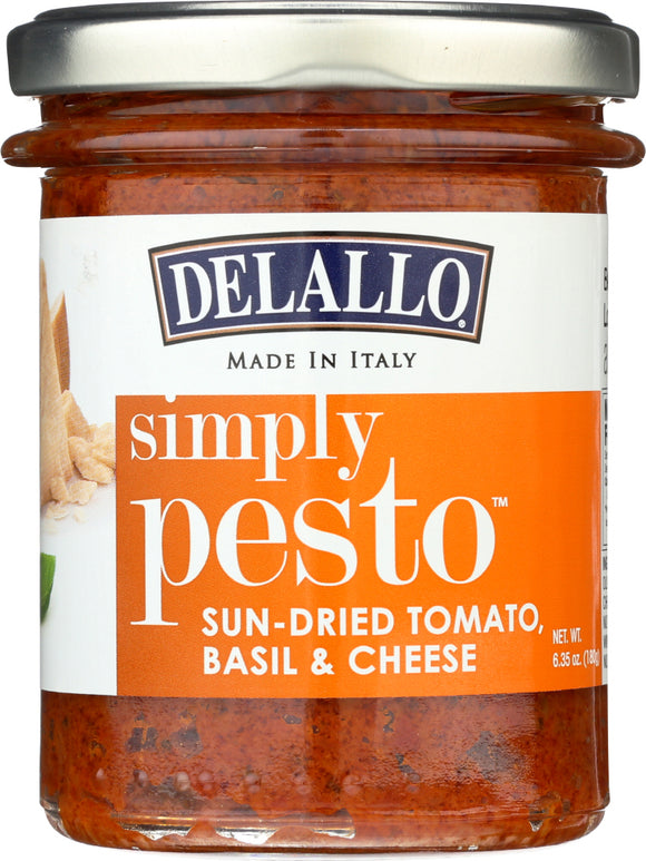 DELALLO: Pesto Sundried Tomato Basil Cheese, 6.35 oz