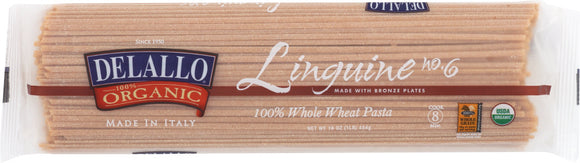 DELALLO: Organic Whole Wheat Linguine #6, 16 oz