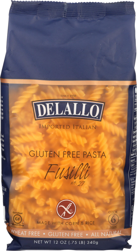 DELALLO: Gluten Free Corn and Rice Fusilli, 12 oz