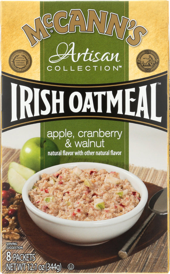 Mccann Instant Irish Oatmeal Apple Cranberry Walnut, Natural Flavor With Other Natural Flavor, 12.1 Oz