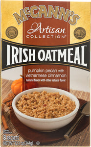 McCann's Artisan Collection Instant Oatmeal Pumpkin Pecan with Vietnamese Cinnamon 8 Packets, 12.1 Oz