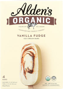 ALDENS ORGANIC: Ice Cream Bar Vanilla Fudge, 4 pk