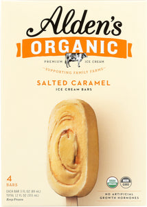 ALDENS ORGANIC: Ice Cream Salted Caramel Bar Organic, 4 pk