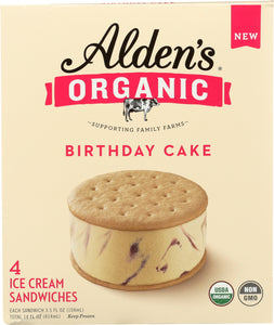 ALDENS ORGANIC: Ice Cream Sandwich Birthday Cake, 4 pk