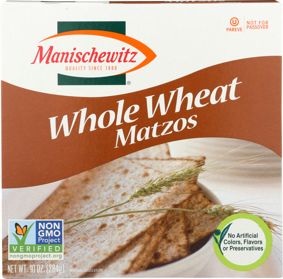 MANISCHEWITZ: Whole Wheat Matzos, 10 Oz