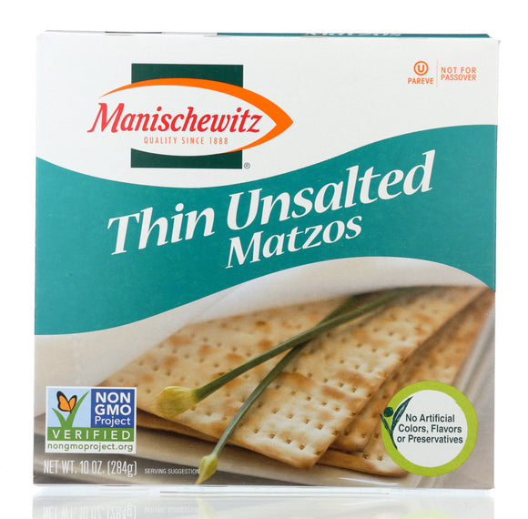 MANISCHEWITZ: Thin Unsalted Matzos, 10 Oz